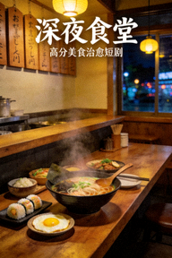 高分推荐短剧《深夜食堂》海报，美食治愈短剧